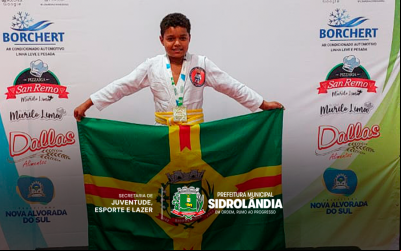 Com apenas 9 anos, atleta de Jiu-Jitsu leva a bandeira de Sidrolândia e conquista medalha de ouro em campeonato estadual
