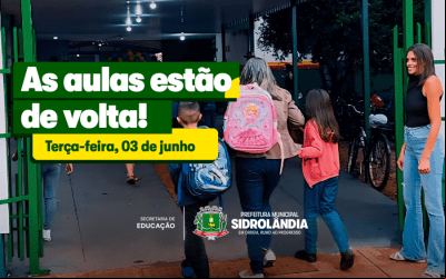 Aulas são retomadas na rede de ensino de Sidrolândia após período de suspensão por emergência respiratória